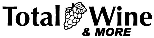 Total Wine & More logo, with the words “Total” and “Wine & More” in bold letters and a graphic of a bunch of grapes between “Total” and “Wine.”.